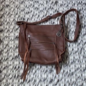 Brown Lucky Brand Leather Crossbody Bag